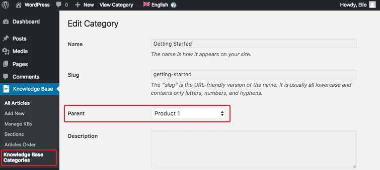 Category editor