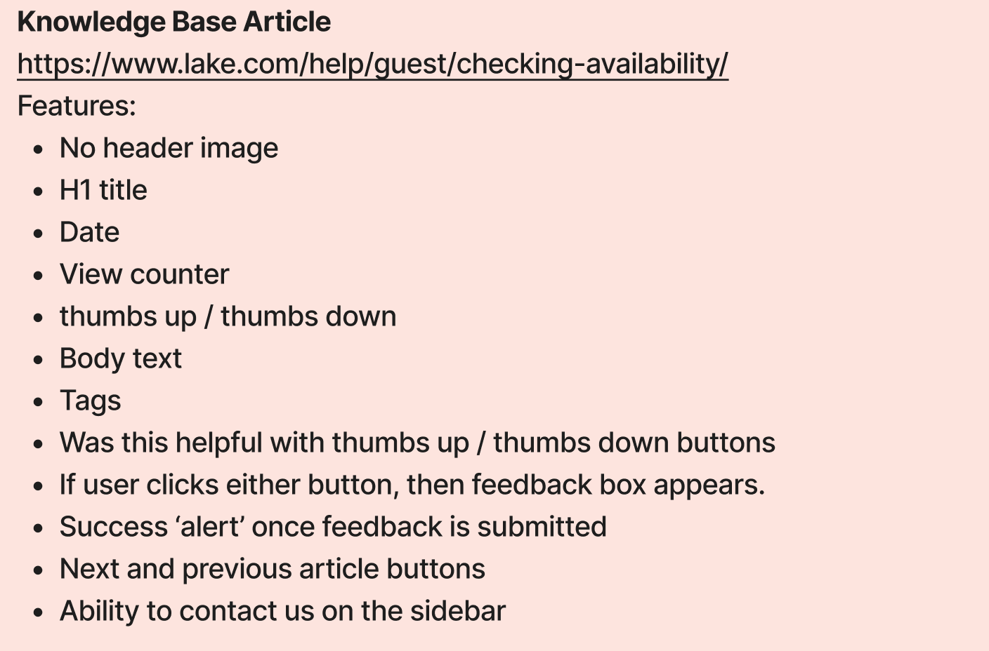 Knowledge Base Design Requirements